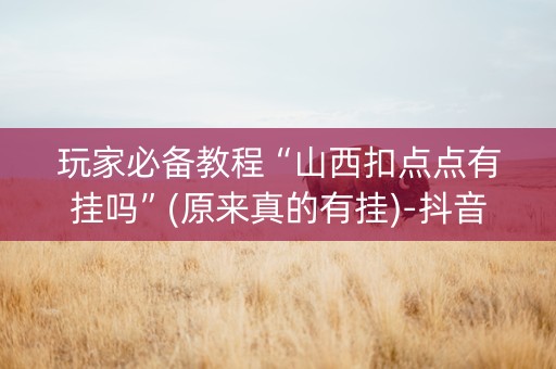 玩家必备教程“山西扣点点有挂吗”(原来真的有挂)-抖音