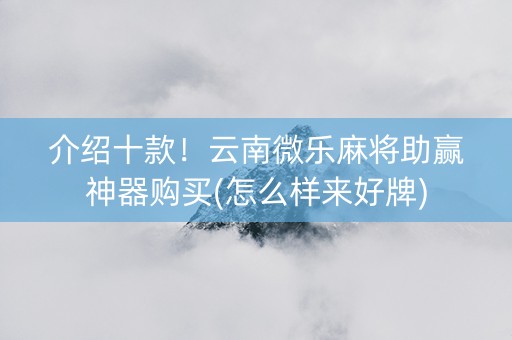 介绍十款！云南微乐麻将助赢神器购买(怎么样来好牌)