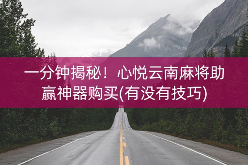 一分钟揭秘！心悦云南麻将助赢神器购买(有没有技巧)