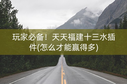 玩家必备！天天福建十三水插件(怎么才能赢得多)