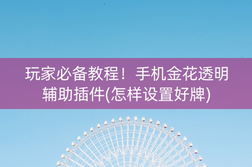 玩家必备教程！手机金花透明辅助插件(怎样设置好牌)