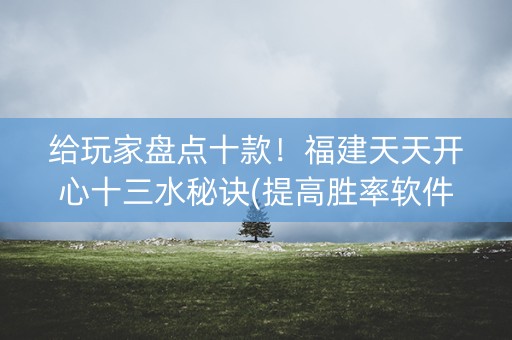 给玩家盘点十款！福建天天开心十三水秘诀(提高胜率软件)