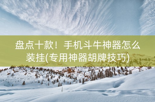 盘点十款！手机斗牛神器怎么装挂(专用神器胡牌技巧)