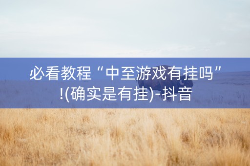 必看教程“中至游戏有挂吗”!(确实是有挂)-抖音