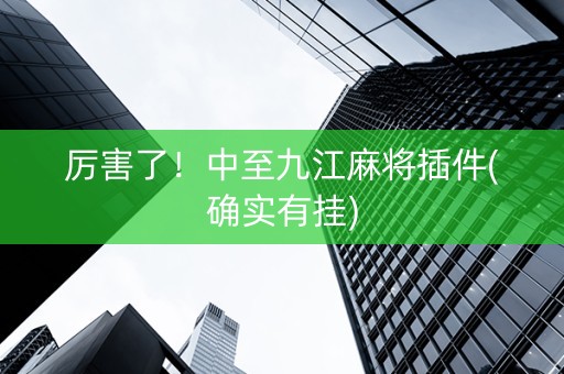 厉害了！中至九江麻将插件(确实有挂)