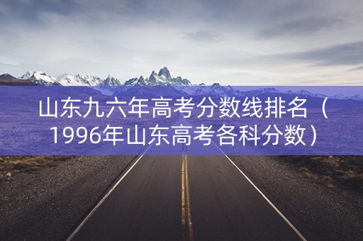 山东九六年高考分数线排名（1996年山东高考各科分数）