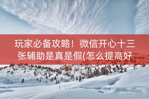 玩家必备攻略！微信开心十三张辅助是真是假(怎么提高好牌几率)