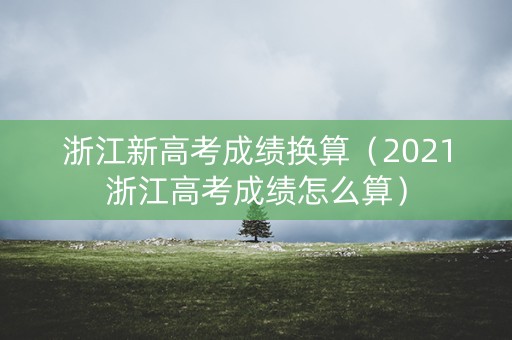 浙江新高考成绩换算（2021浙江高考成绩怎么算）