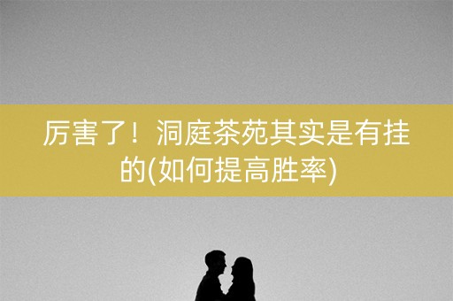 厉害了！洞庭茶苑其实是有挂的(如何提高胜率)