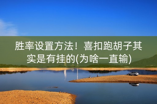 胜率设置方法！喜扣跑胡子其实是有挂的(为啥一直输)