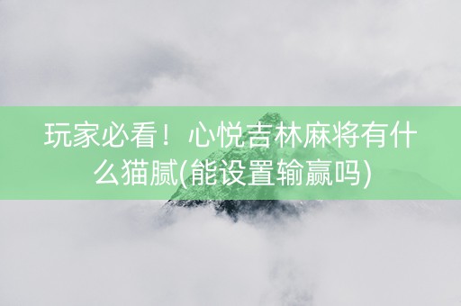 玩家必看！心悦吉林麻将有什么猫腻(能设置输赢吗)