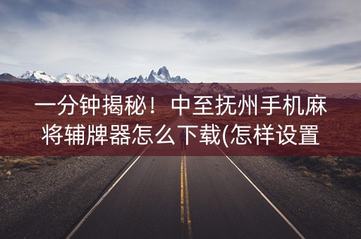 一分钟揭秘！中至抚州手机麻将辅牌器怎么下载(怎样设置才容易赢)