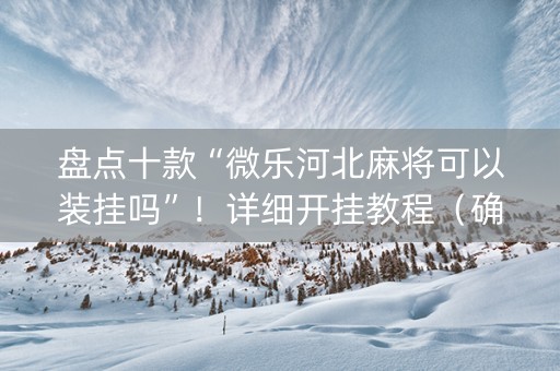 盘点十款“微乐河北麻将可以装挂吗”！详细开挂教程（确实真的有挂)-抖音