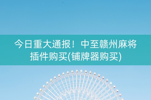 今日重大通报！中至赣州麻将插件购买(铺牌器购买)