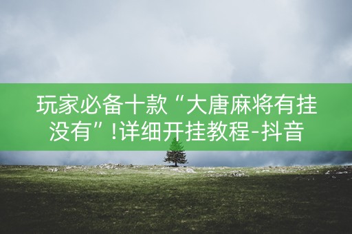 玩家必备十款“大唐麻将有挂没有”!详细开挂教程-抖音
