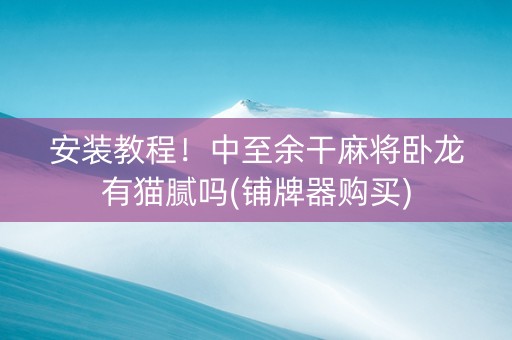 安装教程！中至余干麻将卧龙有猫腻吗(铺牌器购买)