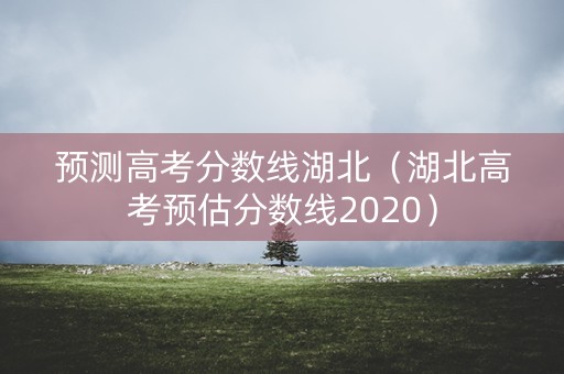 预测高考分数线湖北（湖北高考预估分数线2020）