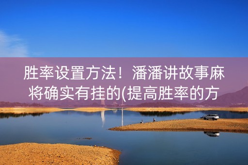 胜率设置方法！潘潘讲故事麻将确实有挂的(提高胜率的方法)