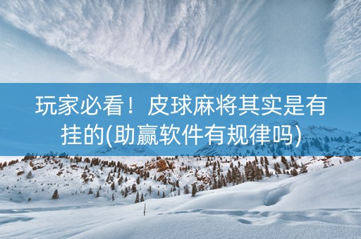 玩家必看！皮球麻将其实是有挂的(助赢软件有规律吗)