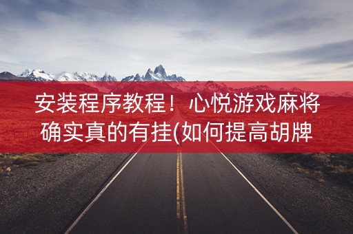安装程序教程！心悦游戏麻将确实真的有挂(如何提高胡牌率)