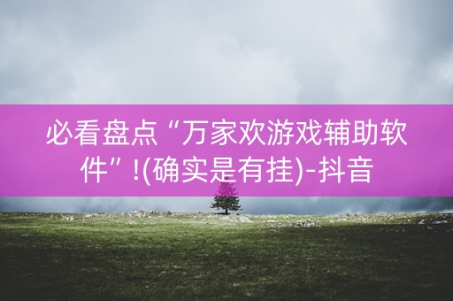 必看盘点“万家欢游戏辅助软件”!(确实是有挂)-抖音