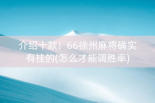 介绍十款！66徐州麻将确实有挂的(怎么才能调胜率)
