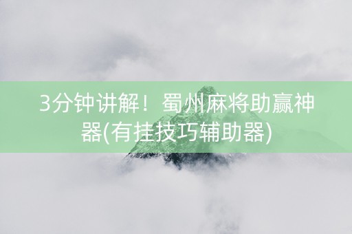 3分钟讲解！蜀州麻将助赢神器(有挂技巧辅助器)