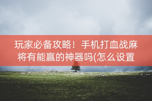 玩家必备攻略！手机打血战麻将有能赢的神器吗(怎么设置胡牌)