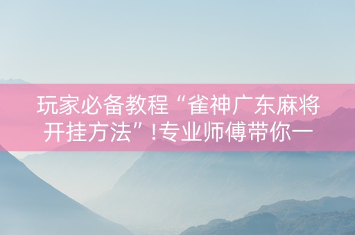 玩家必备教程“雀神广东麻将开挂方法”!专业师傅带你一起了解（详细教程）-抖音