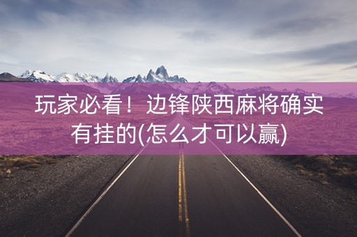 玩家必看！边锋陕西麻将确实有挂的(怎么才可以赢)