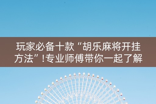 玩家必备十款“胡乐麻将开挂方法”!专业师傅带你一起了解（详细教程）-抖音