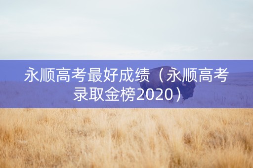 永顺高考最好成绩（永顺高考录取金榜2020）