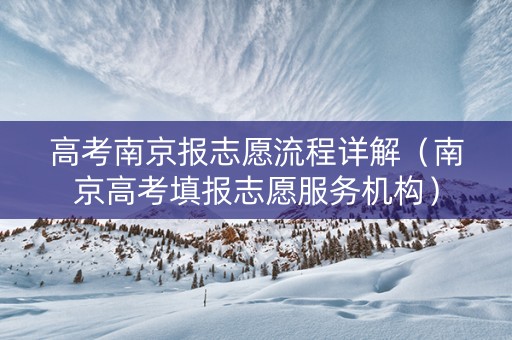 高考南京报志愿流程详解（南京高考填报志愿服务机构）