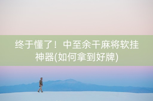 终于懂了！中至余干麻将软挂神器(如何拿到好牌)