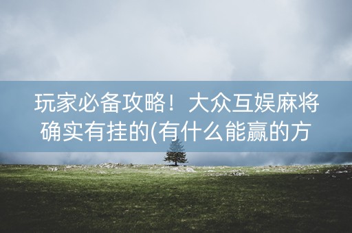 玩家必备攻略！大众互娱麻将确实有挂的(有什么能赢的方法)