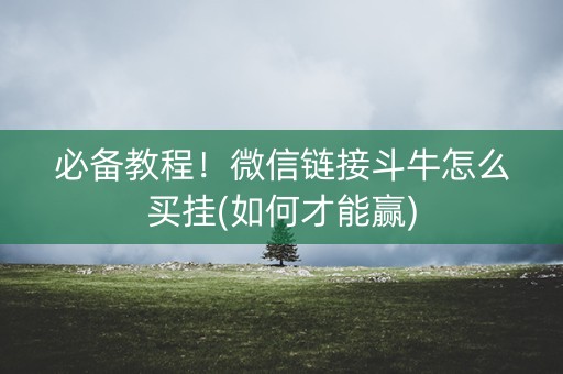 必备教程！微信链接斗牛怎么买挂(如何才能赢)