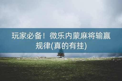 玩家必备！微乐内蒙麻将输赢规律(真的有挂)