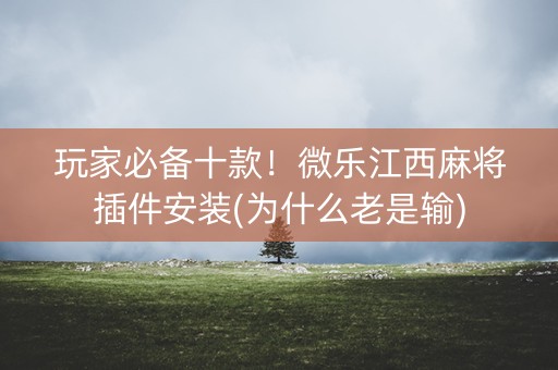 玩家必备十款！微乐江西麻将插件安装(为什么老是输)