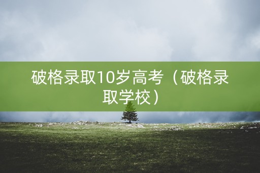 破格录取10岁高考（破格录取学校）
