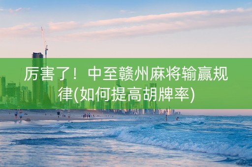 厉害了！中至赣州麻将输赢规律(如何提高胡牌率)