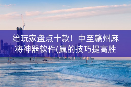 给玩家盘点十款！中至赣州麻将神器软件(赢的技巧提高胜率)