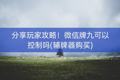分享玩家攻略！微信牌九可以控制吗(辅牌器购买)