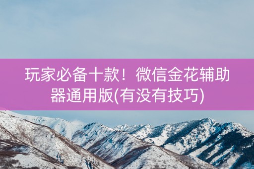 玩家必备十款！微信金花辅助器通用版(有没有技巧)