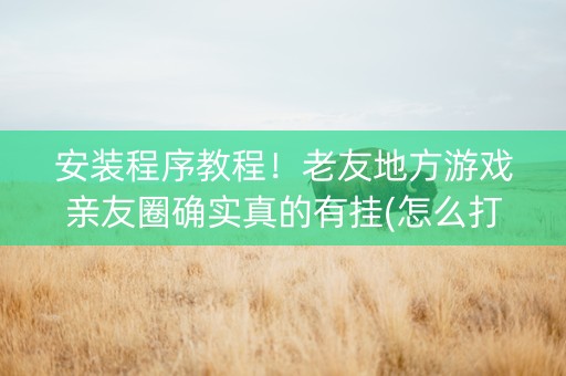 安装程序教程！老友地方游戏亲友圈确实真的有挂(怎么打才能赢)