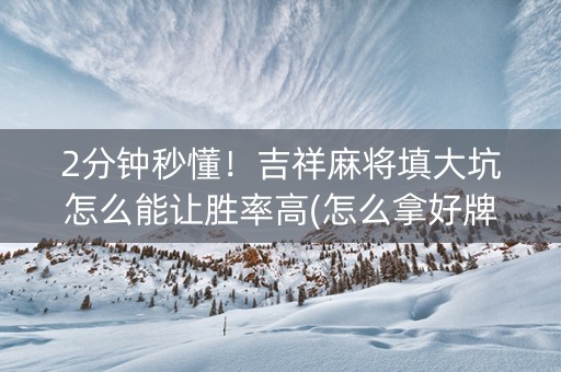 2分钟秒懂！吉祥麻将填大坑怎么能让胜率高(怎么拿好牌)