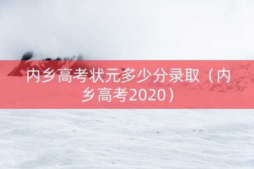 内乡高考状元多少分录取（内乡高考2020）