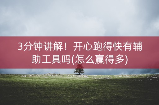 3分钟讲解！开心跑得快有辅助工具吗(怎么赢得多)