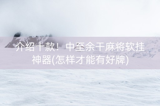 介绍十款！中至余干麻将软挂神器(怎样才能有好牌)