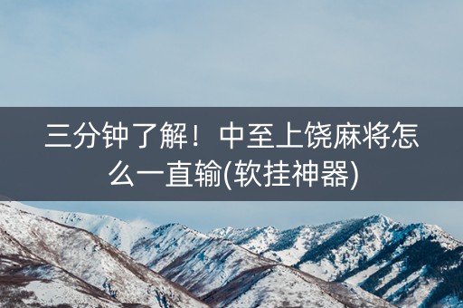 三分钟了解！中至上饶麻将怎么一直输(软挂神器)