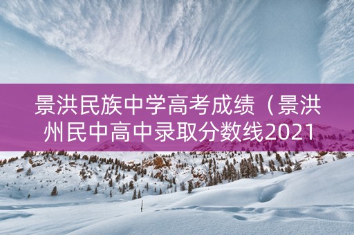 景洪民族中学高考成绩（景洪州民中高中录取分数线2021）